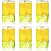 Borosil VDMM295 Vision Deco Medallion Glasses [Set of 6] Premium - Clear Lightweight &amp; Durable Drinkware, Odor Resistant, Dishwasher Safe - For Water, Juice, Beer, Wine, and Cocktails |10 Ounce Cups