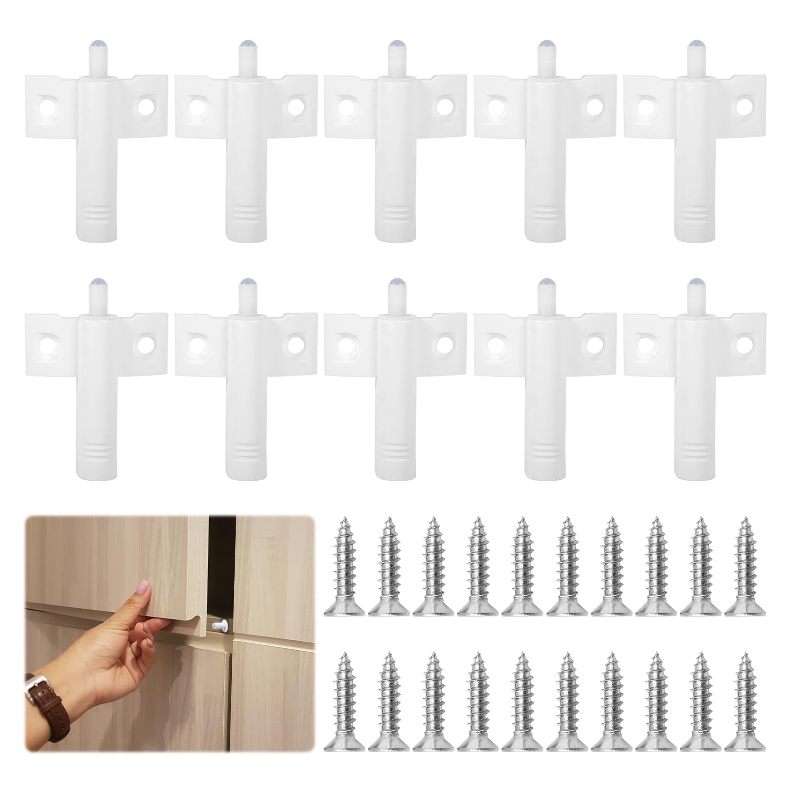 Soft Close Dampers,10 PCS Soft Close Hinges for Kitchen Cupboards,Damper Buffer,Anti Slam Door Damper for Furniture,Kitchen,Cabinets,Wardrobe Doors Furniture,Premium Material for Durability