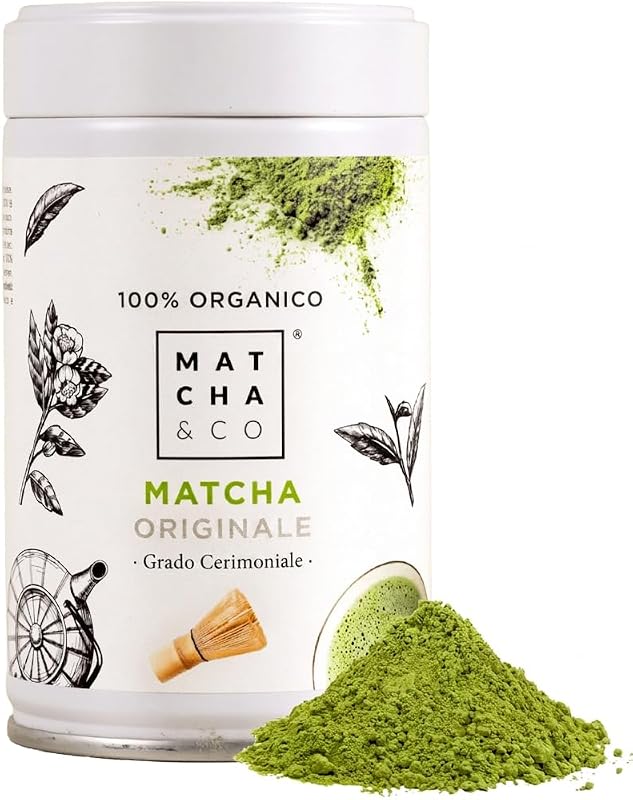 Matcha tea originale 100% bologico, grado cerimoniale, polvere organica dal giappone, naturale al 100%, tè matcha 80G - Matcha & CO