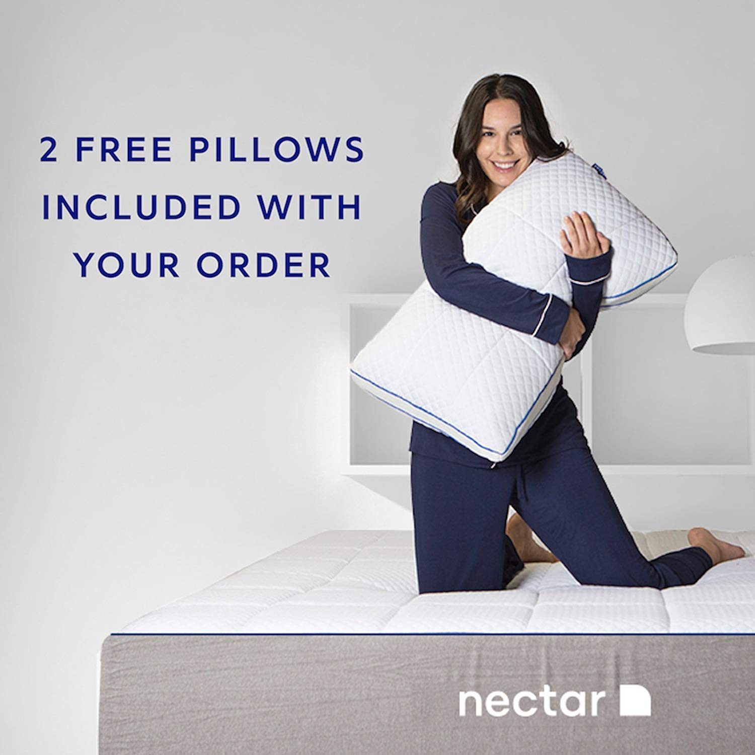 Nectar King Mattress + 2 Pillows Included Gel Memory Foam CertiPUR