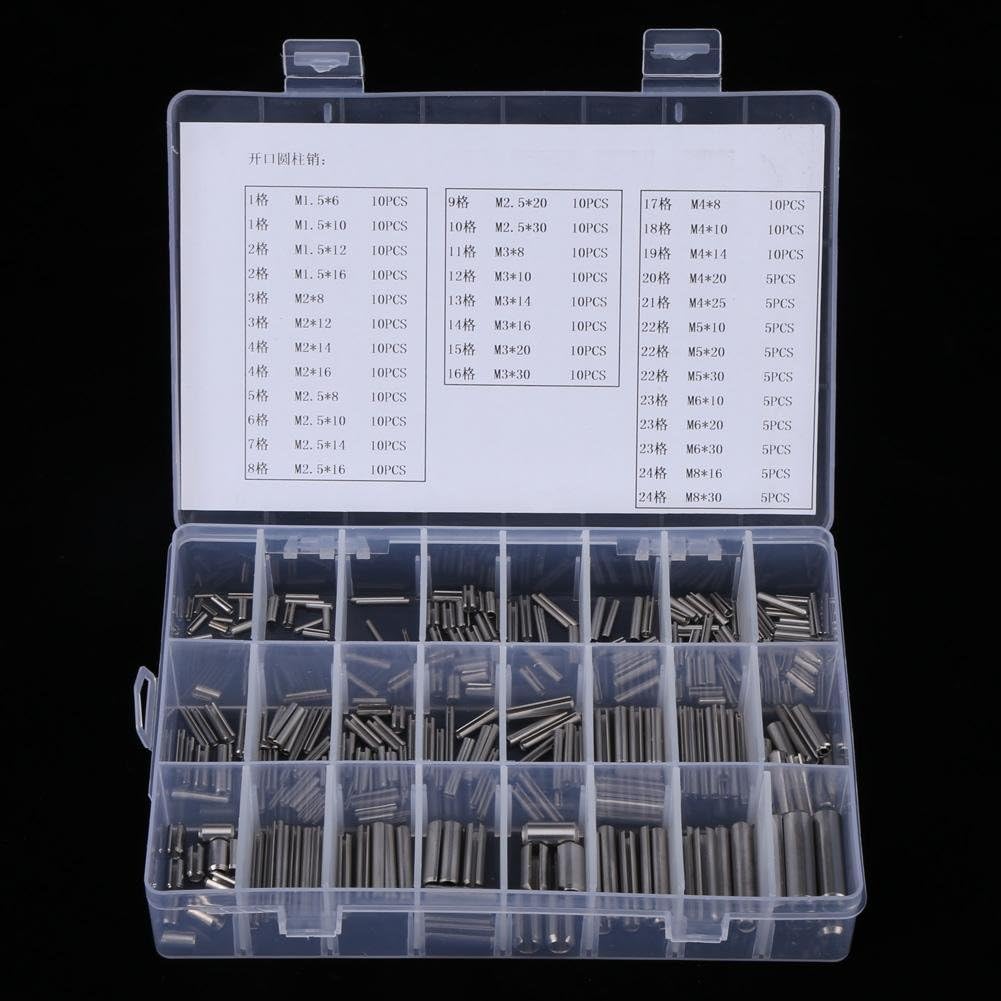 Akozon Stainless Steel Spring Roll Pin Assortment, 280Pcs Dowel Tension Pins M1.5-M8 with Box, as picture shown - Image 5