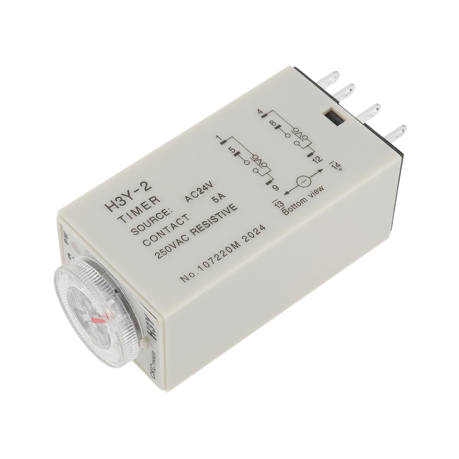 ECSiNG H3Y-2 8-Pin AC24V 5A 0.5s-10s Time Delay Relay for Automation Control
