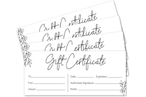LETUROIA Blank Gift Certificate for Business 25 Simplicity Gift Certificate for Beauty Salon Spa Restaurants Birthday Client, 3.5x8” Work Gift Certificate Card - A