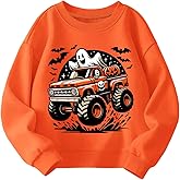 HQHKEPWA Kids Halloween Sweatshirt Boys Girls Pumpkin Ghost Bat Toddler Shirt Crewneck Long Sleeve Graphic Top for 2-7T