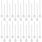 UNICRAFTALE 40Pcs Necklace Chain Extender 60mm Stainless Steel Extension End Chains with Heart Charms Chain Tabs Necklace Bracelet Extension Chain Anklet Extenders for DIY Jewelry Making ﻿