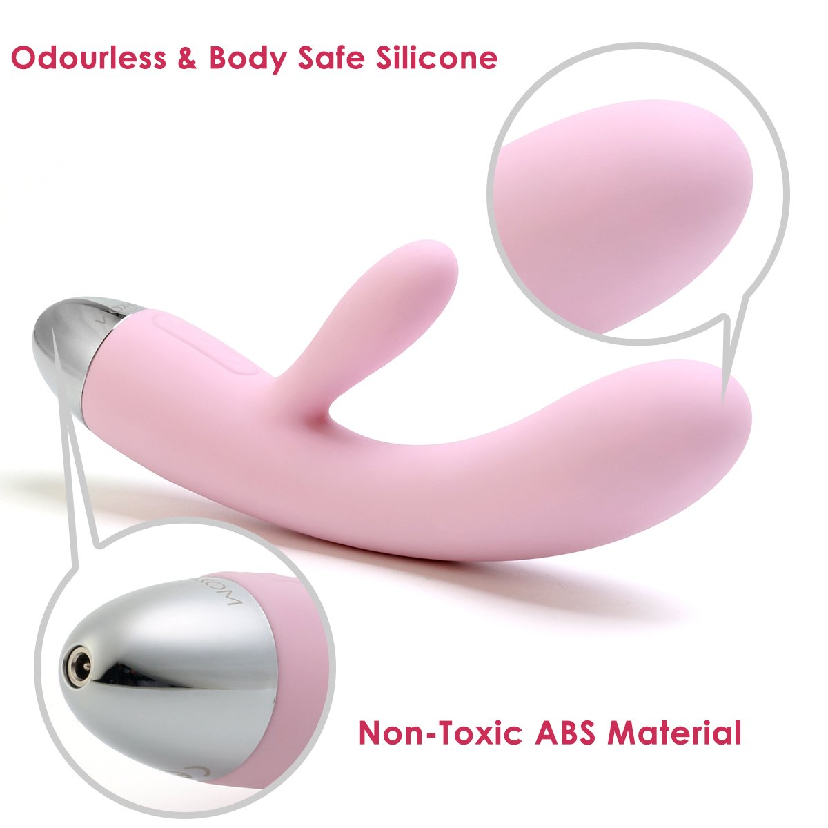 SVAKOM Alice 100% Waterproof Intelligent Clitoris G-spot Rabbit Vibrator Rechargeable(Pale Pink)