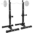 ZENY Adjustable Squat Barbell Rack Stand, Bench Press Rack for Home Gym Strength Training, Max Load 550LB