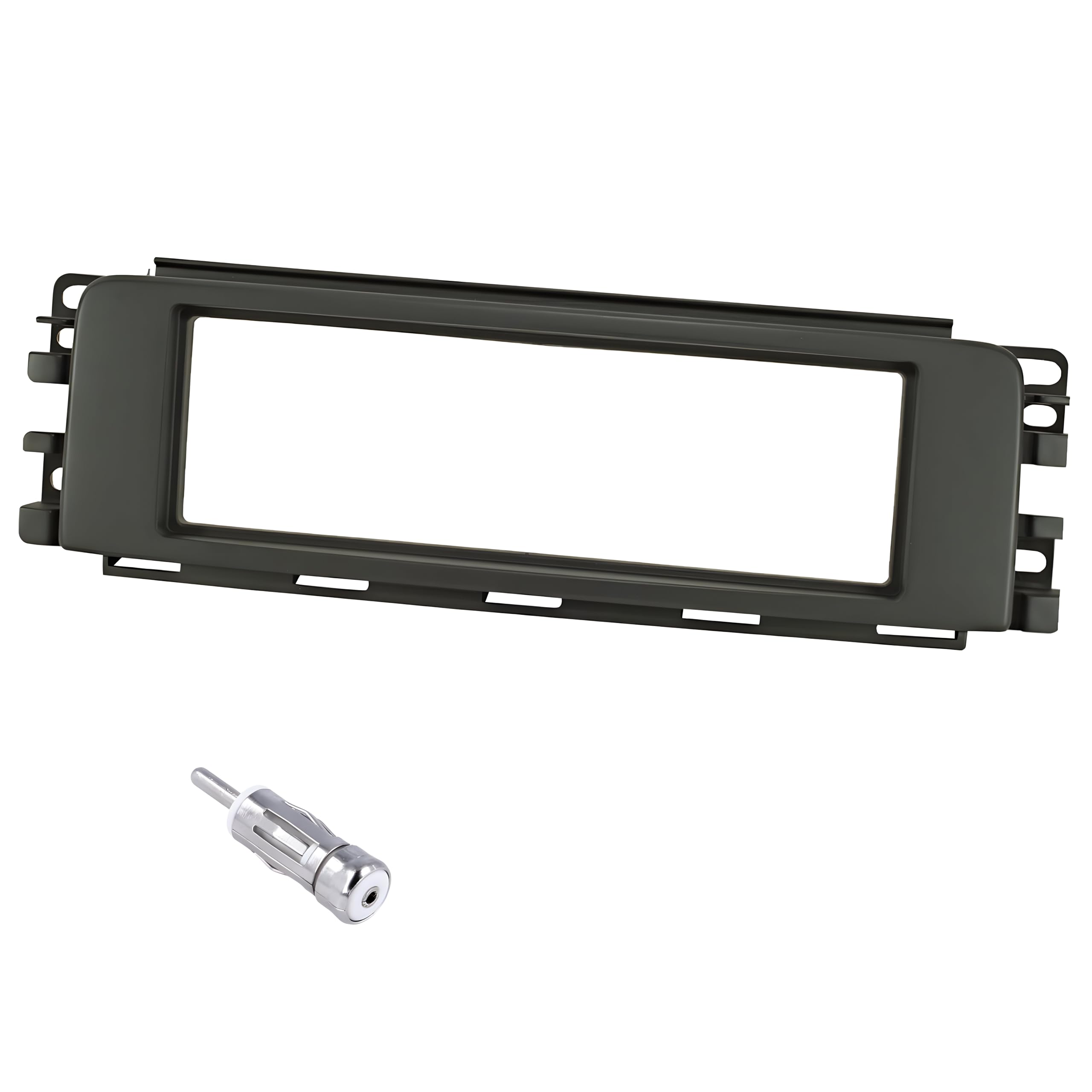 Sound-way - Single DIN Car Radio Frame Installation Kit, 1 DIN Front Panel Frame Stereo compatible with Smart Forfour