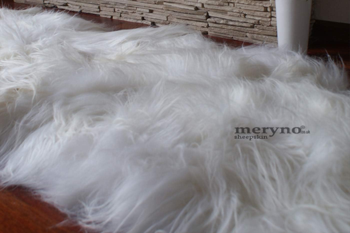 Meryno - Icelandic Sheepskin Rug Amazing Soft Wool - white, small