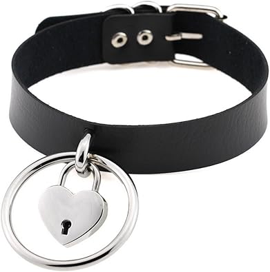 Amazon Com Blowin Punk Gothic Handmade Double O Ring Leather Collar Choker Necklace For Women Large Heart Lock Choker Jewelry Amazon Com Blowin Punk Gothic Handmade Double O Ring Leather Collar Choker Necklace For Women Large Heart Lock Choker Jewelry