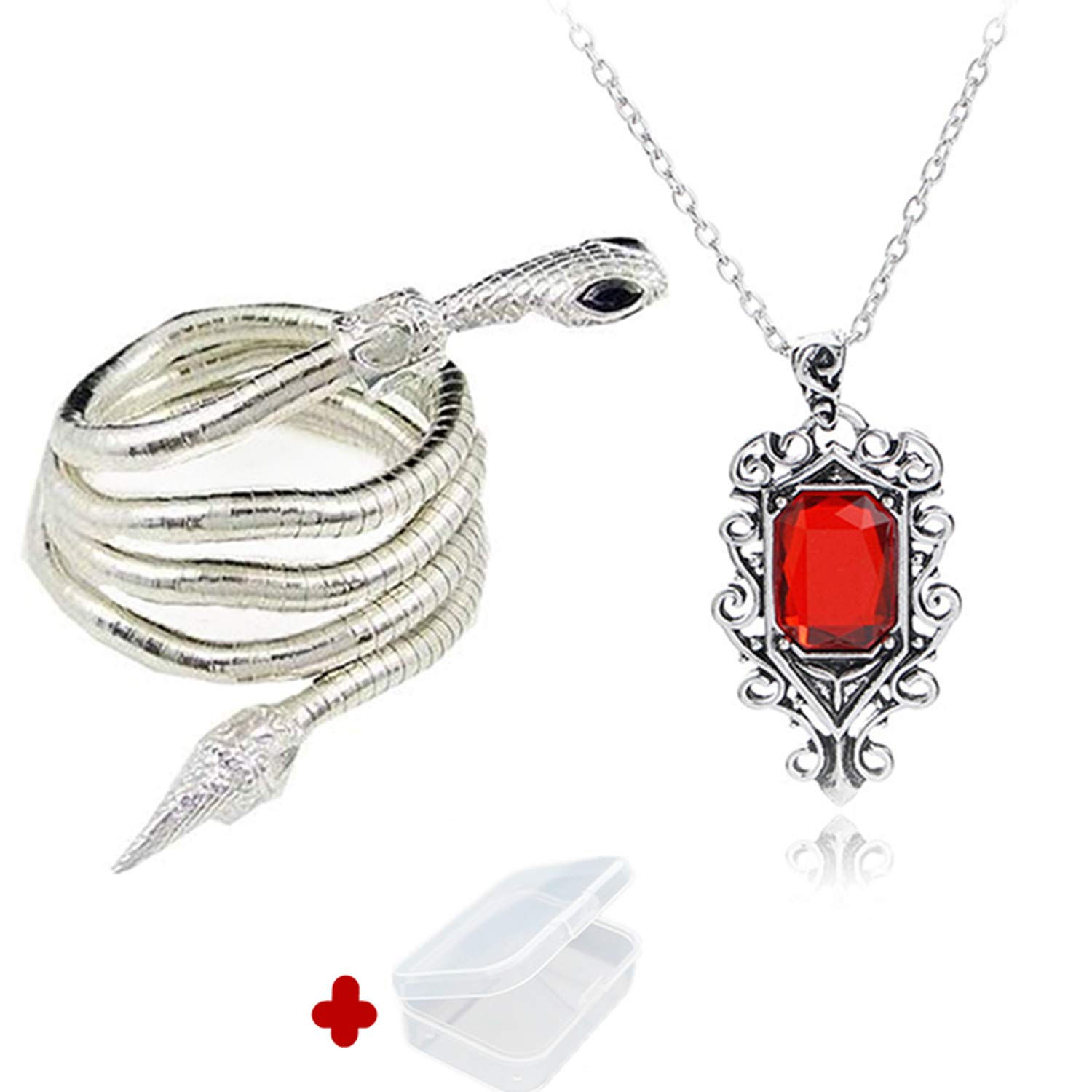 PPX 2 Pcs City of Bones Isabelle Lightwood's Electrum Whip Serpent Snake Bracelet and Necklace Set with Mini Box