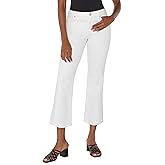 Liverpool Womens Hannah Crop Flare Jean 25.5in Inseam in White