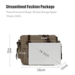 FANDARE Unisex Messenger Bag Canvas Satchel Bag