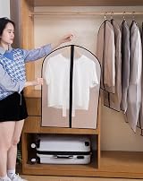 HomeClean Hanging Garment Bags 12 Pack Breathable PEVA with Zip Clear Design view 4