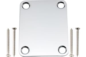 Musiclily Pro 4-Bolt Steel Neck Plate for Stratocaster Telecaster Electric Guitar or Bass, Chrome