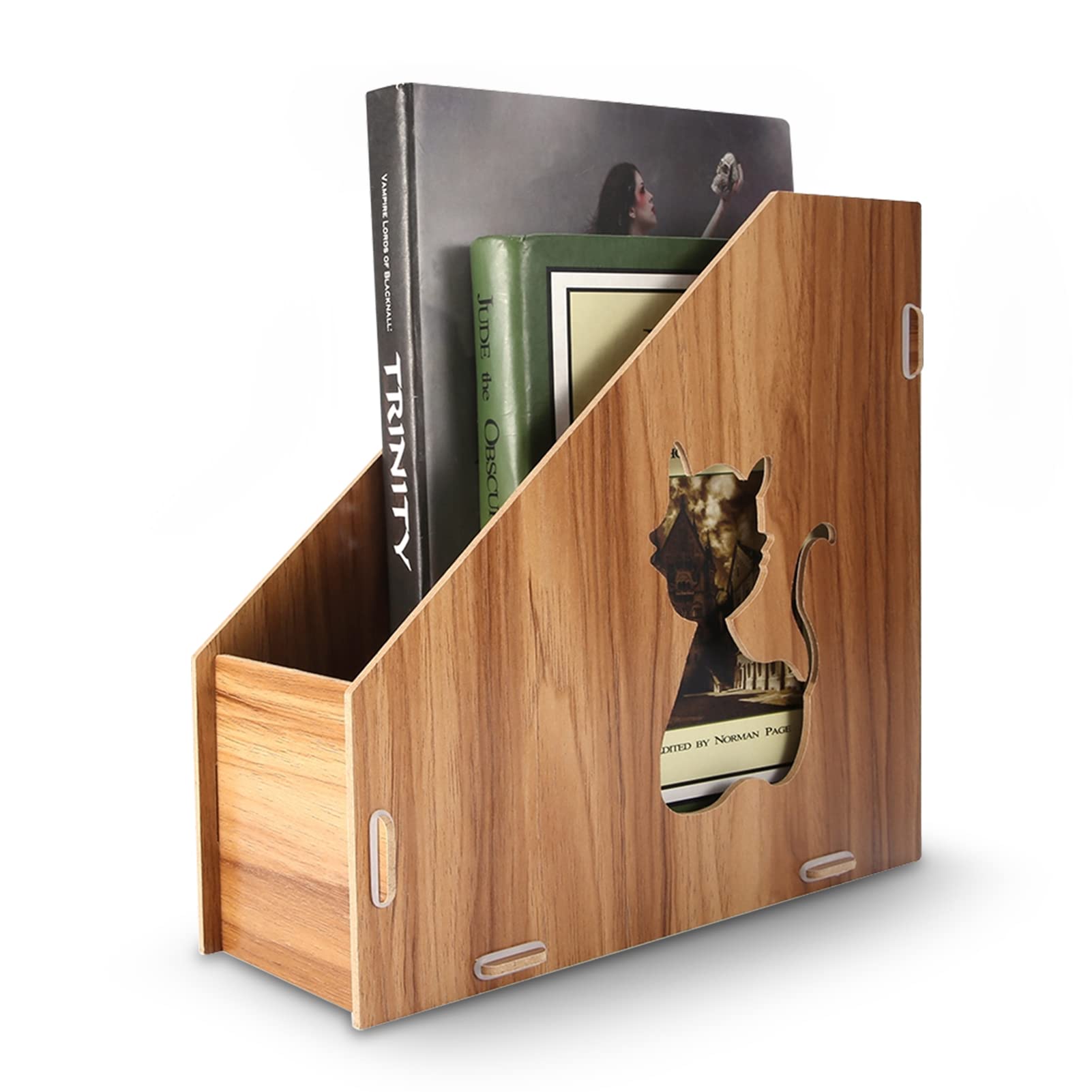 HERCHR Magazine Rack Magazine Files Holder A4 File Organiser Box 9.8x3.9x9.4inch Document Floder Holder for Desk Fileholder Cardboard Desktop Fileorganizer for Papers Filepaper Divider Storage