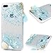 iPhone 7 Plus Case, iPhone 8 Plus Case, Beach Starfish Shower Seashell Design Transparent Clear Soft Flexible Gel Silicone TPU Bumper Slim Fit Shockproof Protective Cover for iPhone 7/8 Plus - Blue