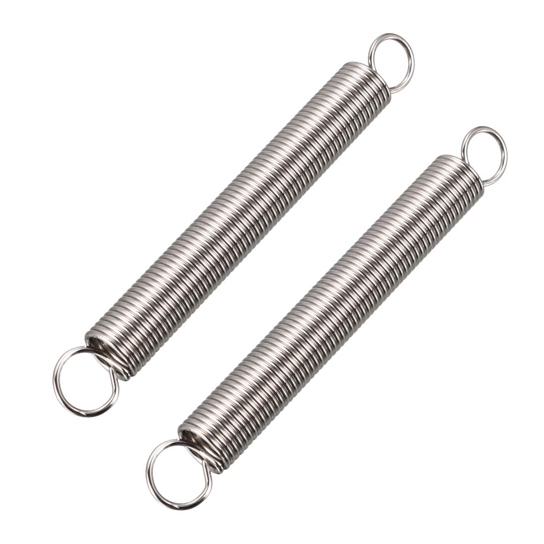 sourcingmap Extension Spring - 1.1mm Wire Dia, 10mm OD, 87mm Free Length Spring Steel Small Dual Hook Tension Spring 2pcs