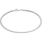 Savlano 925 Sterling Silver Solid Italian Round Diamond Cut Flexible Snake Chain Bracelet With Gift Box For Women & Men - Made in Italy