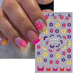 Flower Daisy Nail Stickers Summer Flowers Nail Art