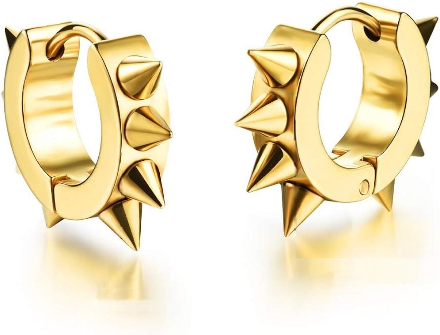 Feilok 4 Paar Edelstahl Ohrringe Set - Creolen, Ohrstecker Und Hoops In Schwarz