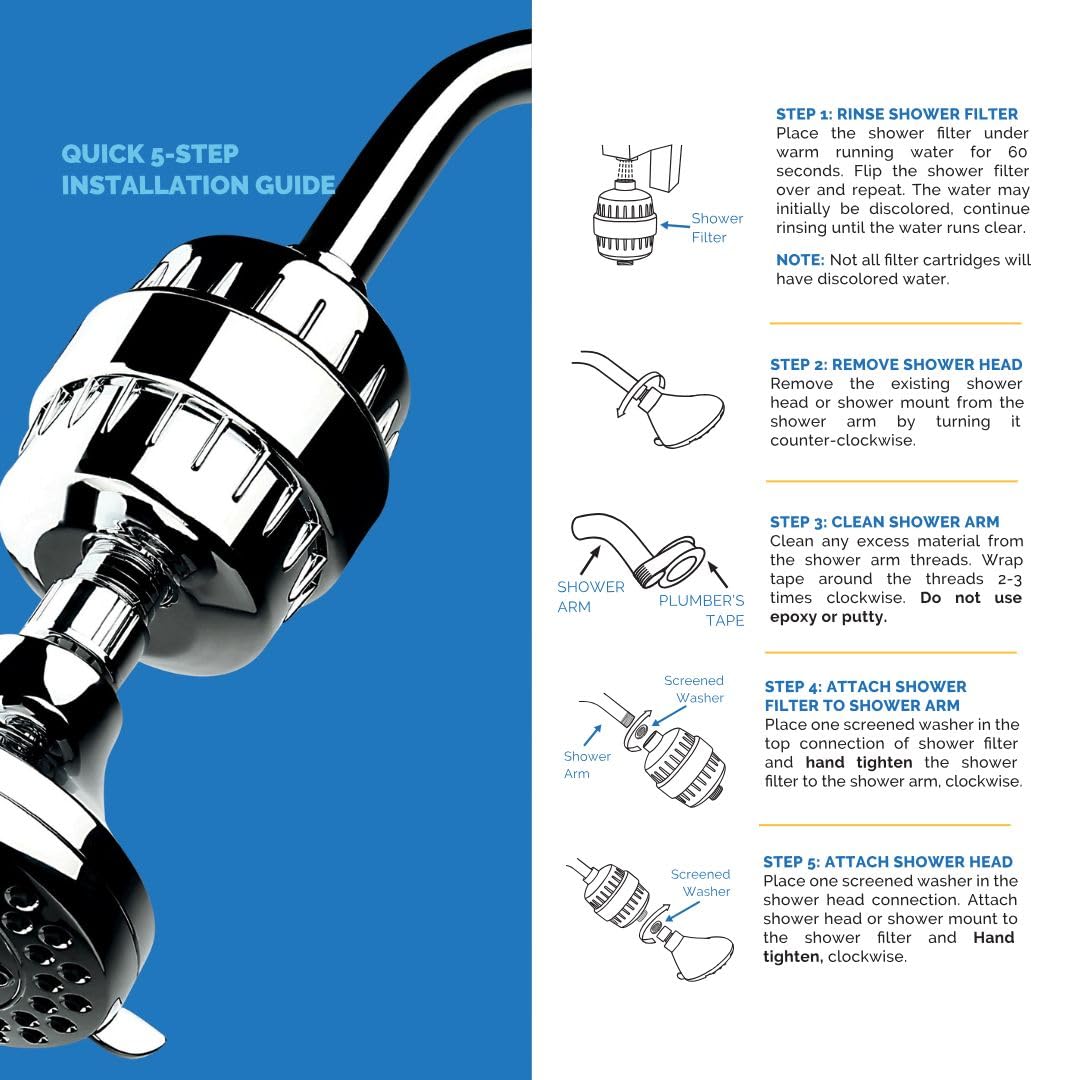 AquaBliss High Output Revitalizing Shower Filter - Reduces Dry Itchy Skin, Dandruff, Eczema, and Dramatically Improves The Condition of Your Skin, Hair and Nails - Chrome (SF100)