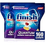 Finish Powerball Quantum Dishwasher Tablets, Lemon Sparkle, 160 Pack (2x80)