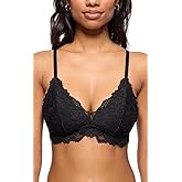 Katie Triangle Bralette for Women, Unpadded and Unlined Wireless Bra, Perfect Adjustable Everyday Lace Lingerie