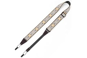 Eyeshot Ukulele Strap No Drill, Adjustable Double J Hook Clip on Uke Shoulder Strap, Hawaiian Jacquard Kind Style Hands Free Ukelele Strap, Easy to Use and Fit Most Standard Uke Sizes