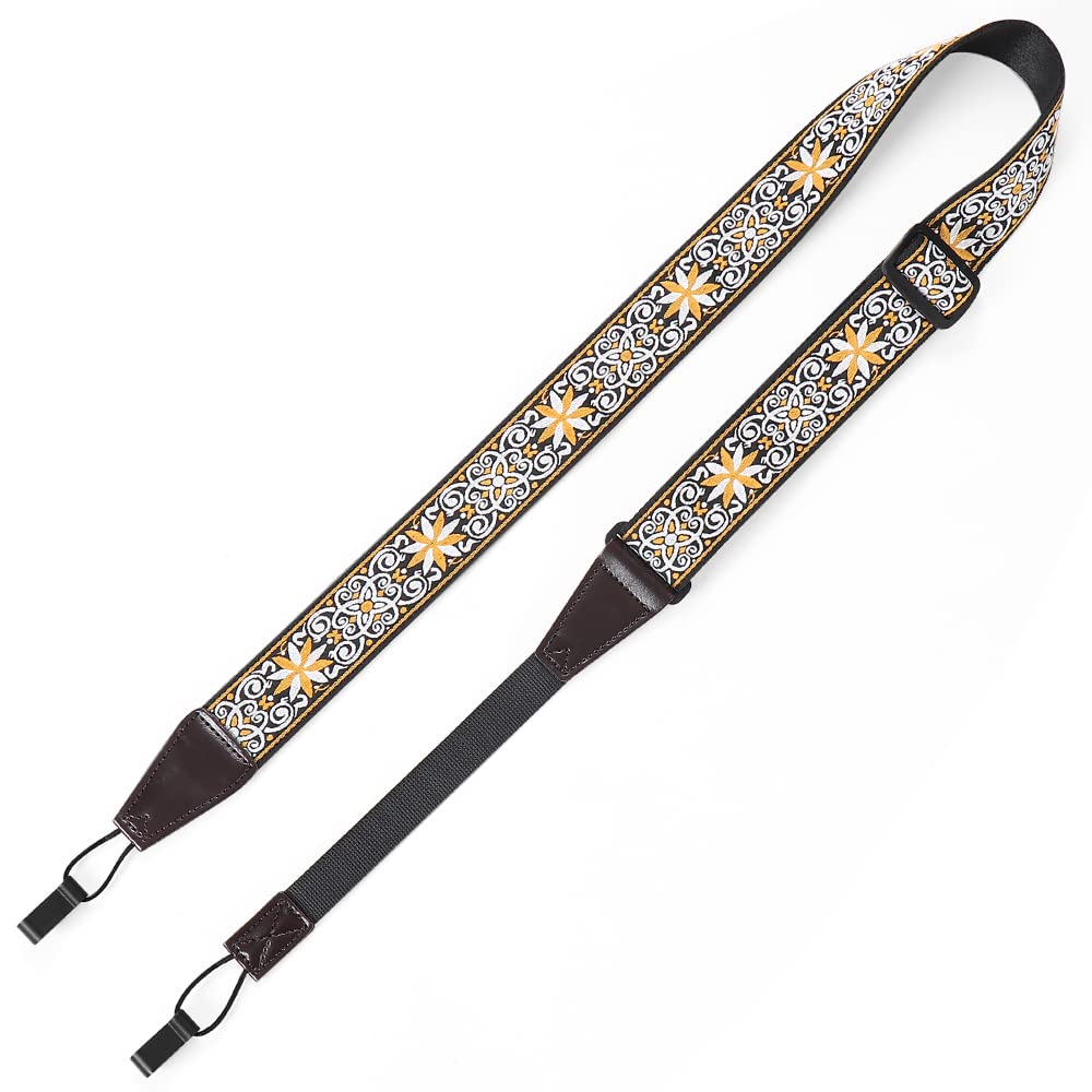 Photo 1 of Eyeshot Ukulele Strap No Drill, Adjustable Double J Hook Clip on Uke Shoulder Strap, Hawaiian Jacquard Kind Style Hands Free Ukulele Strap, Easy to Use and Fit Most Standard Uke Sizes