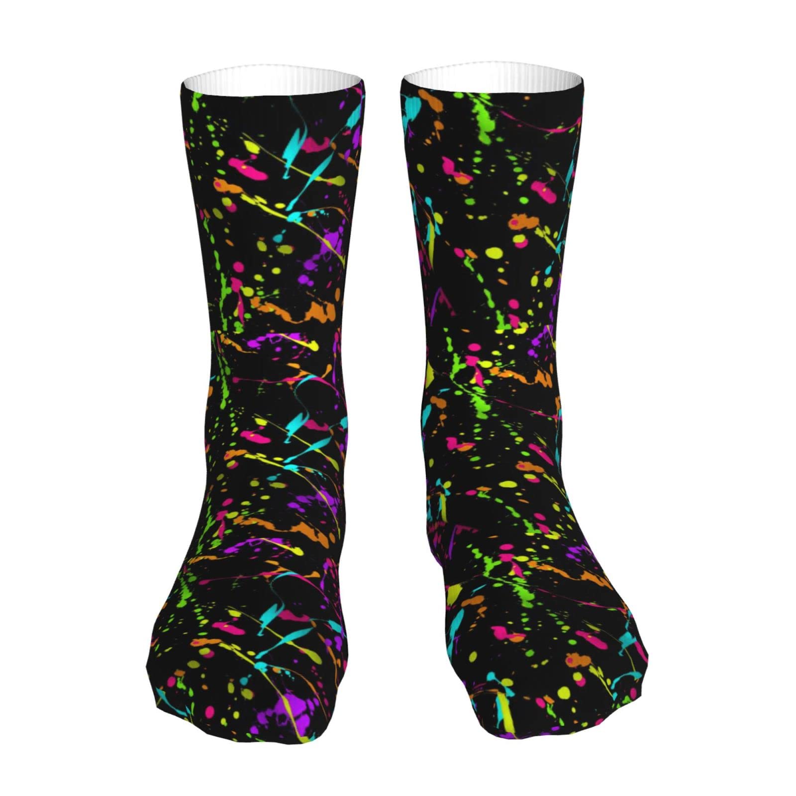Photo 1 of SLNFDKND Glow In Dark Splatter Neon Socks For Men Women Casual Sport Sock Fashion Tube Stockings