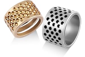 HARIENDNY Stainless Steel and Brass Thimbles Set, Thimbles for Hand Quilting, Metal Thimbles for Hand Sewing Finger Protector, Durable Needlework Finger Protectors for Hand Sewing, Quilting, Stitching, Knitting