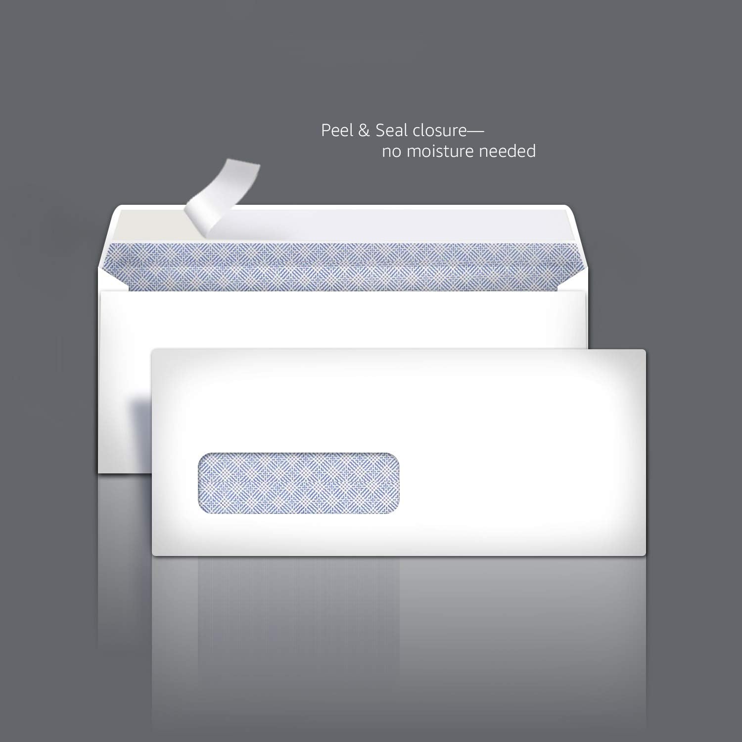 Basics #10 Security-Tinted Envelopes with Peel & Seal, White, 500-Pack - AMZP5 : Office Products