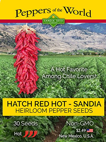 Hatch Red Hot Chile - Sandia - Heirloom 30 Seeds - Non-GMO - New Mexico Flavor Hatch Red Hot Chile - Sandia - Heirloom 30 Seeds - Non-GMO - New Mexico Flavor