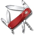 Victorinox Evolution S101 Swiss Army Knife, 12 Function Swiss Made Pocket Knife with 2 Blades, Corkscrew and Bottle Opener - Red