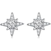 WTYIM Moissanite Diamond Stud Earrings for Women, 18K White Gold Plated Silver Heart/Cross/Star/Moon/Celtic Knot Stud Earrings Anniversary Birthday Christmas Jewelry Gifts for Her Wife Girlfriend