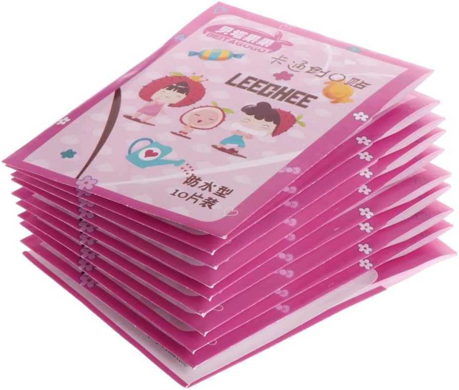 Milue 100Pcs Cartoon Waterproof Bandage Band-Aid Hemostatic Adhesive for Kids Children