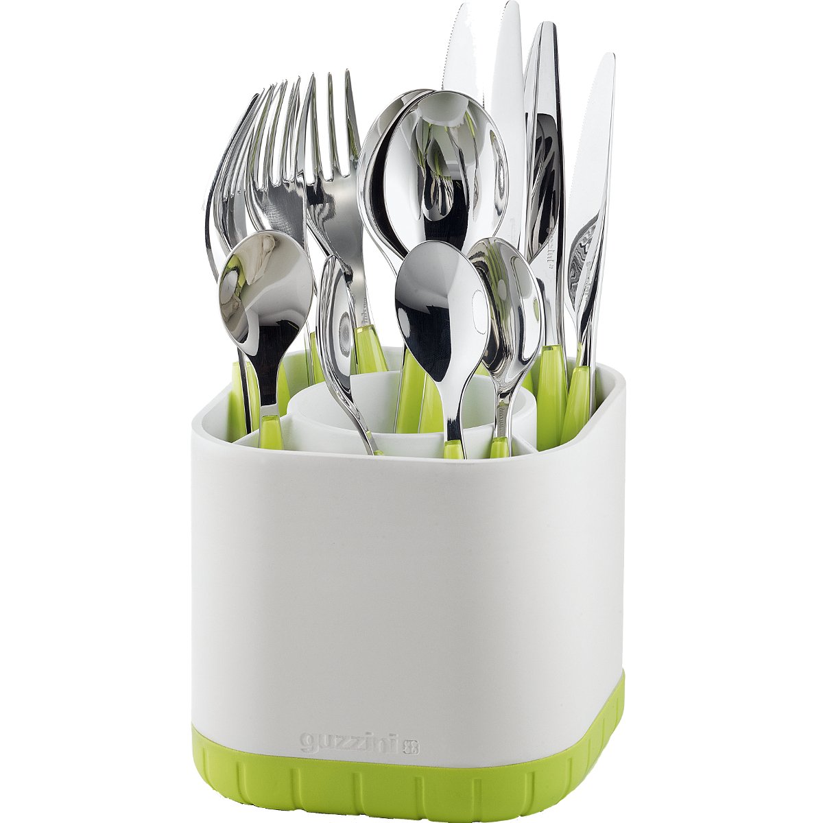 Guzzini Kitchen Apple Green Fill and Drain Cutlery Drainer