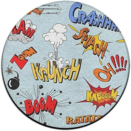 HDMEI Pop Art Chair Pads Anti-Skid Circular Cushion Pad Seat Cushion Stool Cover,Dia 16 inch