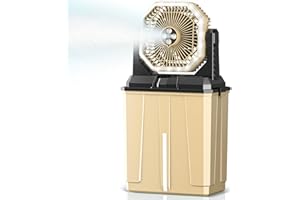 Coolice Camping Bucket Misting Fan 8L Water Tank, 24000mAh Outdoor Misting Fan with 2 Spray Modes & 3 Speeds, 3-speed LED lights Floor Cooling Fans, Portable Camping Fans for Patio, Garden, Worksite