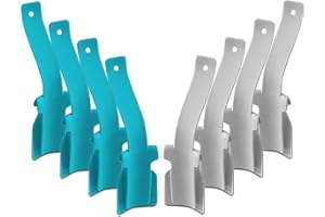 HILLHOME 8 Packs Portable Lazy Shoes Helper Shoe Wear Helper Shoe Lifting Helper for Men Women Kids, Sock Slider Handled Shoe Horn for Seniors, Elderly, Disabled, Fits All Shoes, Blue and Grey