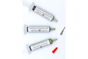 TechDiamondTools Kit of 3 Diamond Lapping Paste Polishing Compound USA Made 600 1050 1500 Grit Lapping Compound for Rock Glass Metal Jewelry Resin Marble with 25% of Diamond Powder