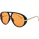 Teumire Trendy Oversized Aviator Sunglasses for Women Men Retro Big Large Shield Sun Glasses Vintage Shades