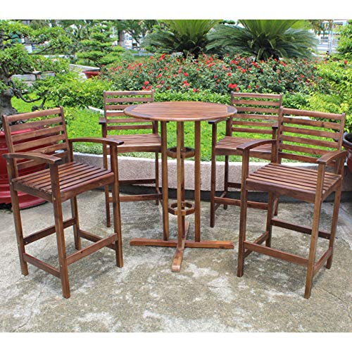 Highland Bar Height Set Of Five Dining Set  Stain
