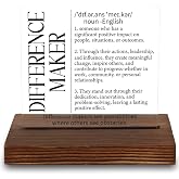 Difference Maker Definition Sign, Inspirational Gift for Leader Mentor Teacher Coach, Appreciation Plaque 4x4 Inch Acrylic Desk Decor,LYY91