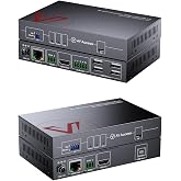 AV Access 8K KVM HDMI Extender Over CAT6/7, 328ft HDBaseT Extender | 4 USB 2.0 Ports, 4K@120Hz, 8K@60Hz 4:2:0 EDID, HDCP 2.3, Audio Extraction, Zero-Latency, RS232, One-Way PoC, Plug &amp; Play