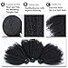 Mongolian Afro Kinky Curly Bundles Human Hair Bundles 18 18 18 Inch 4B 4C Afro Kinky Bulk Human Hair Virgin Hair Weave Bundles for Black Women Human Hair Weft Natural Black Color