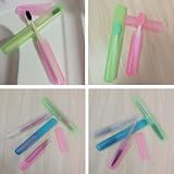Mebamce 4pc Toothbrush Case Travel Holder Storage Pink Blue Green White Plastic view 4