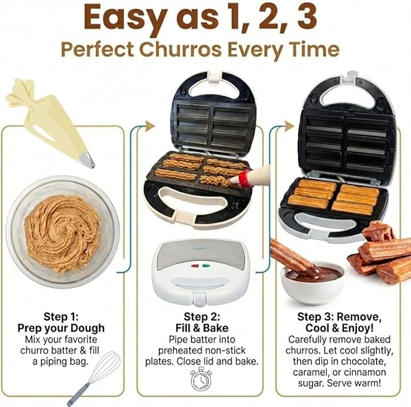 ELECTRIC EMPANADA MAKER MACHINE W DOUGH CUTTER & NONSTICK PLATES- EASIER THAN PRESS & MOLDS- HOMEMADE LATIN TURNOVERS, HAND PIES, DUMPLINGS, STUFFED PASTRIES W BONUS CHURRO PLATES, MAKE DESSERT & APPS