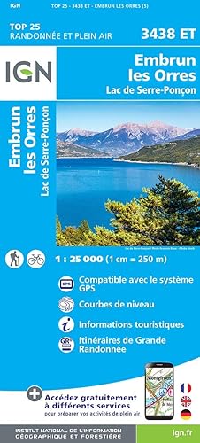 Download IGN Embrun/Les Orres/Lac de Serre-Poncon - Carte topographique PDF